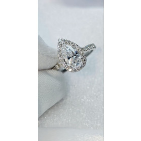Кольцо из белого золота в стиле Cartier c бриллиантами 1,160 ct